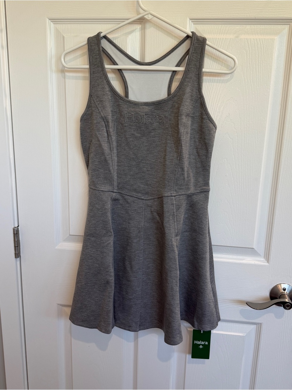 Halara U Neck Sleeveless Racerback Flare Mini Dance Active Dress - Picture 5 of 8